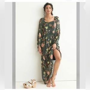 NWT Anthropologie Evelin Maxi Dress Size XS Floral Chiffon